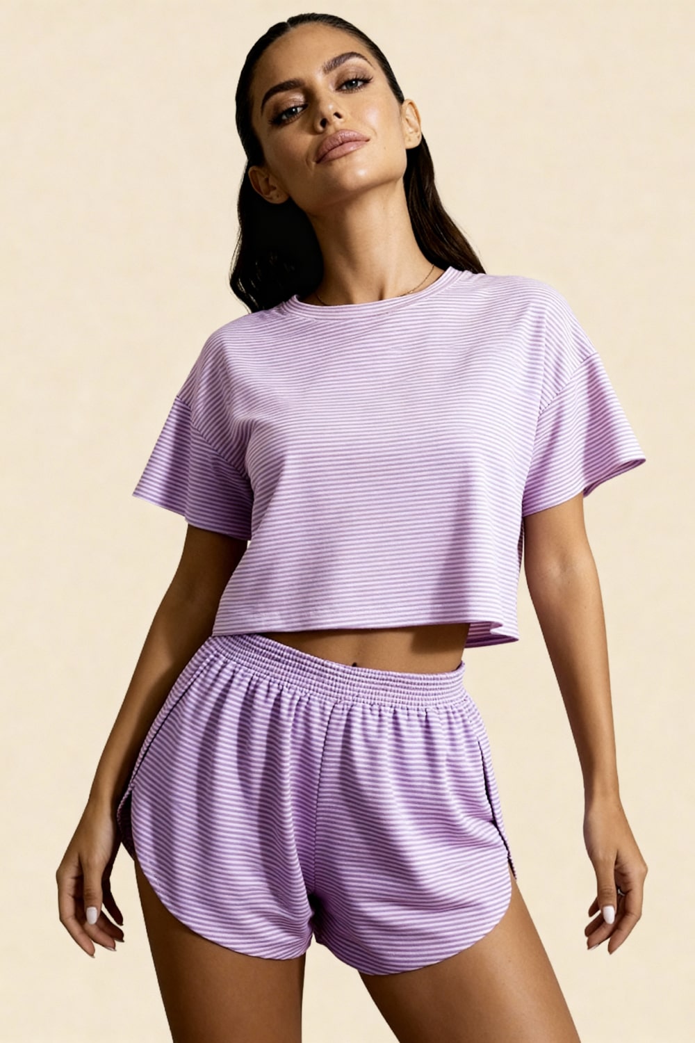 Ensemble short à fentes et crop top Carmen