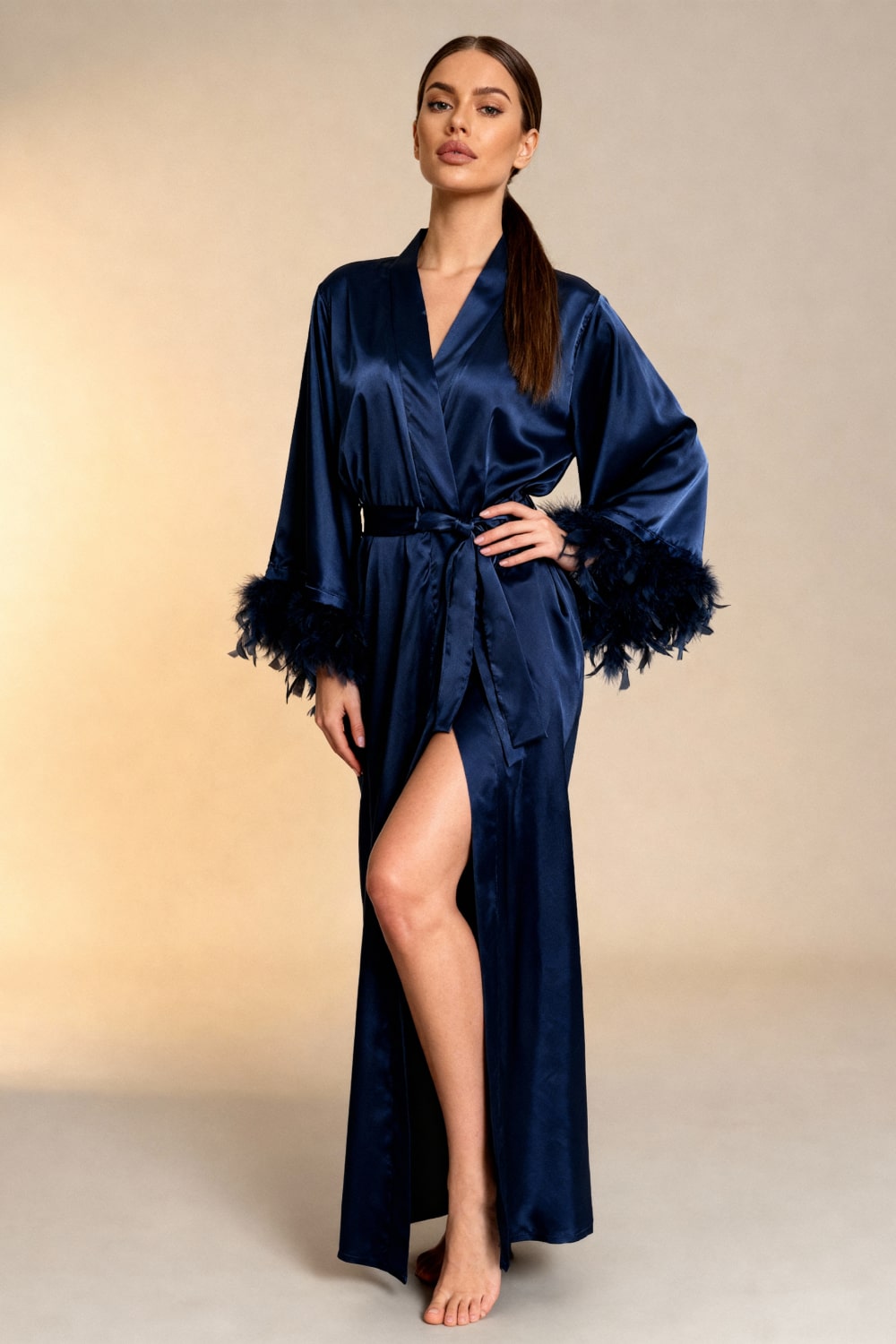 Kimono long en satin Celiana