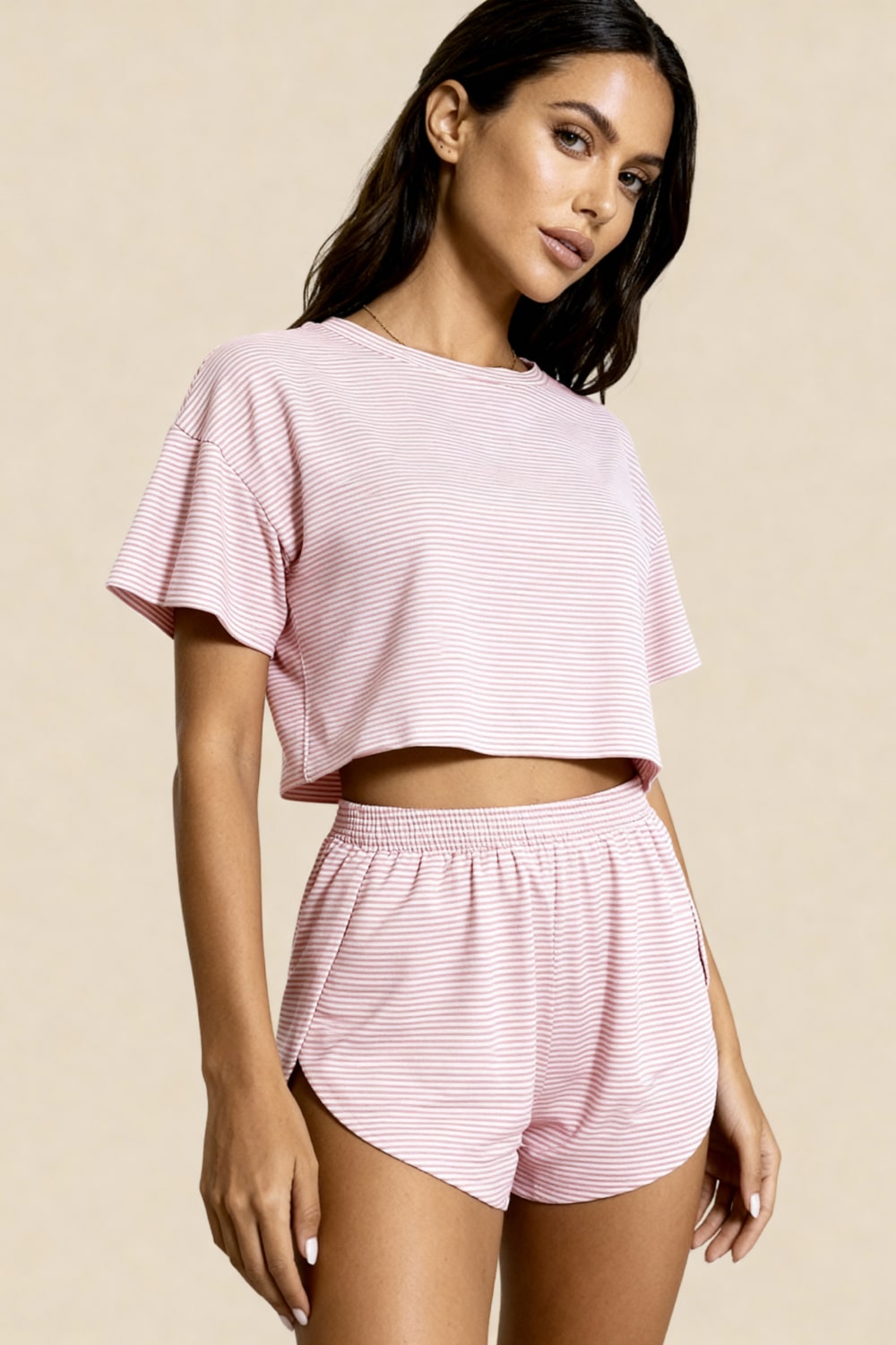 Ensemble short à fentes et crop top Carmen