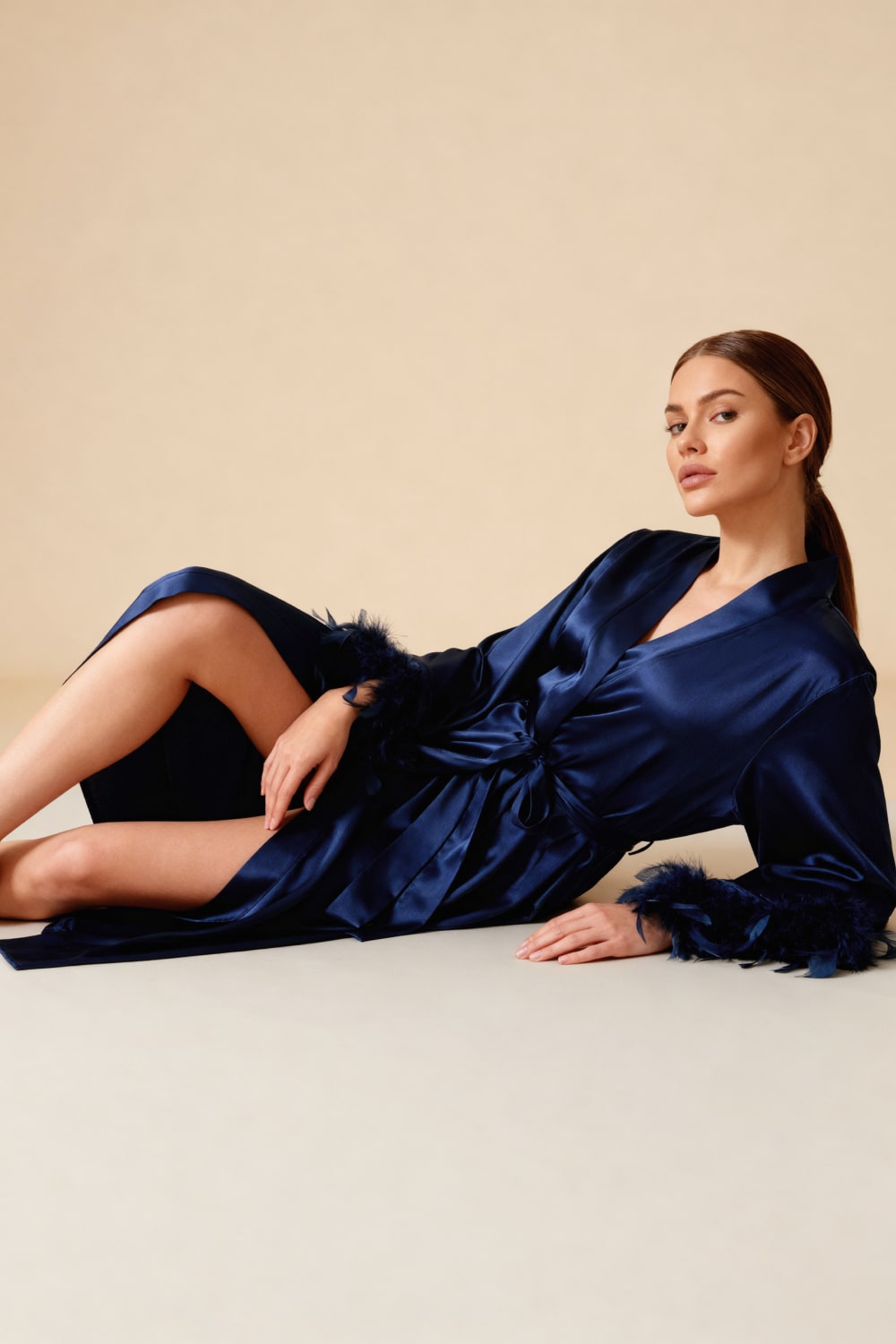 Kimono long en satin Celiana