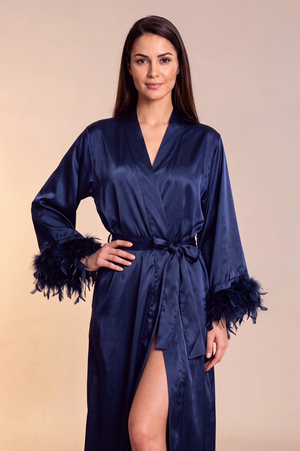 Kimono long en satin Celiana