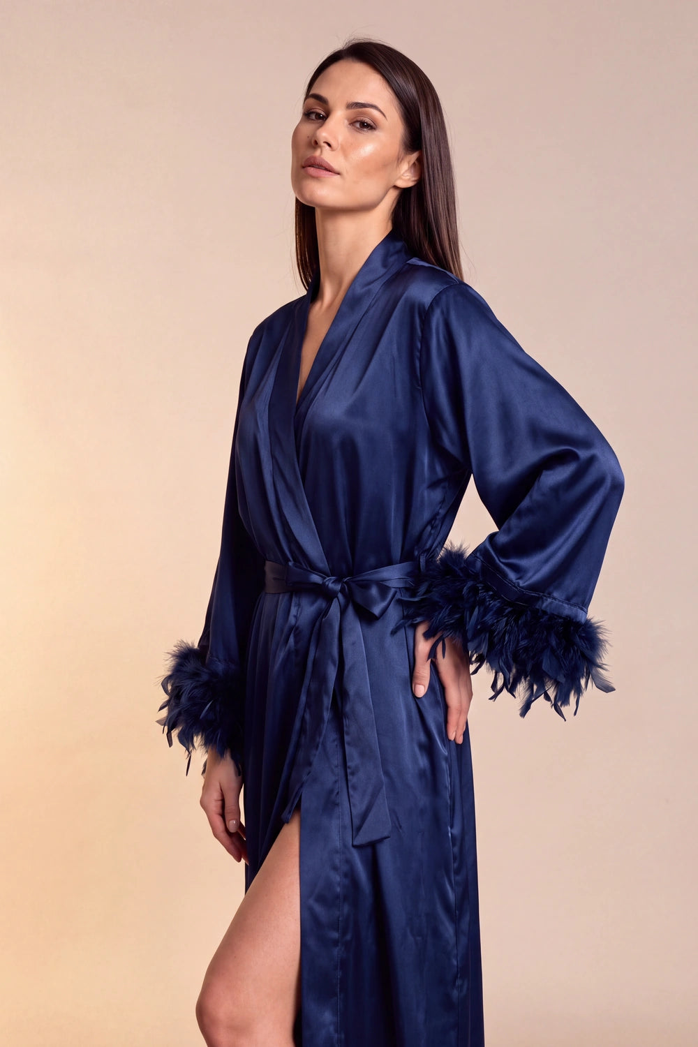 Kimono long en satin Celiana